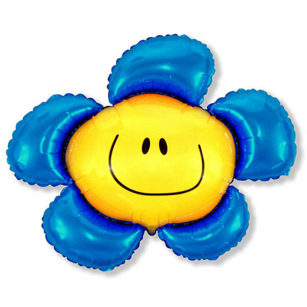 Фольгированный шар цветок синий 41″/104 см с гелием