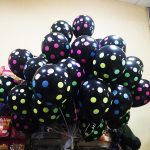 Горошек многоцветный флюор чёрный пастель 25 шариков